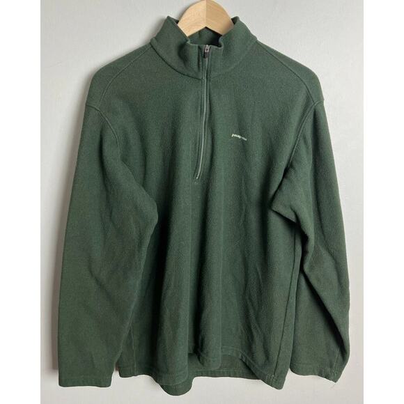 Patagonia Capilene Green Fleece Quarter Zip Pullover Size Large Long Sleeve Mens - Picture 1 of 6